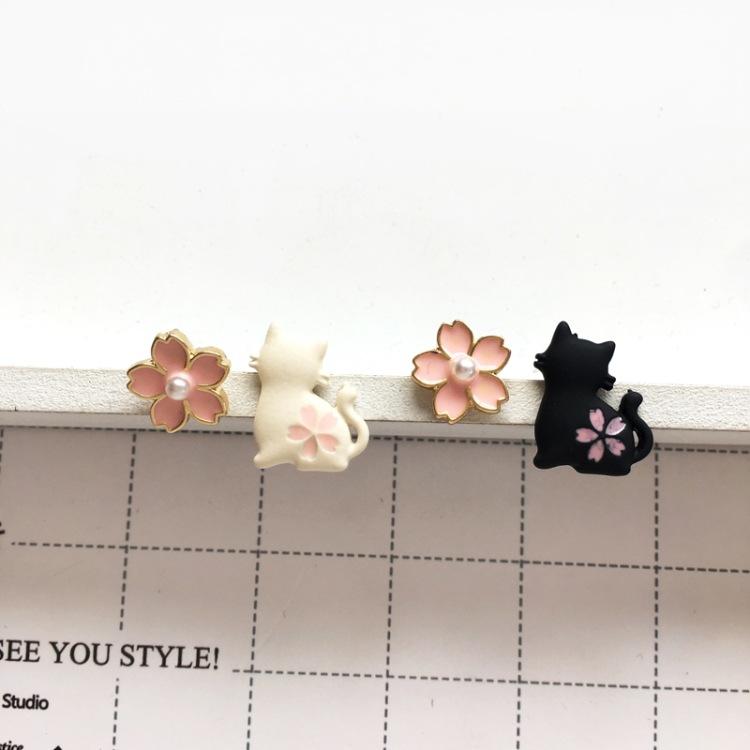 Cute Cat Flower Earrings