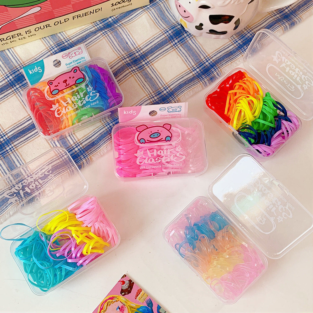 Cute Jelly Candy Boxed Hair Rubber Band