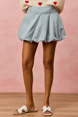 Denim Bubble Mini Skirt