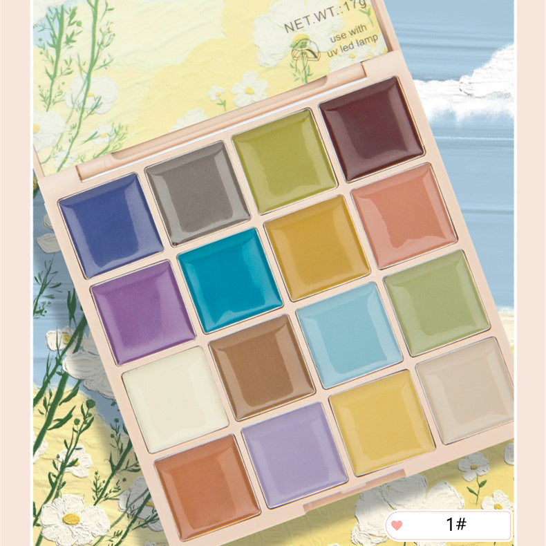 16 Colors Solid Butter Nail Gel Palette