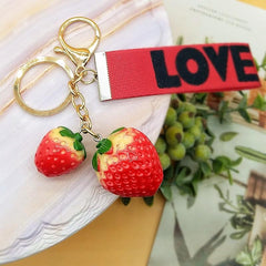 Kawaii Strawberry Bell Keychain