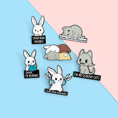 Cartoon Rabbit Hamster Letter Pins