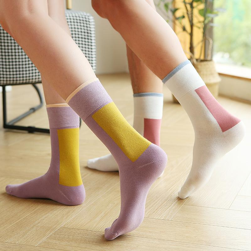 Color Block Plaid Socks