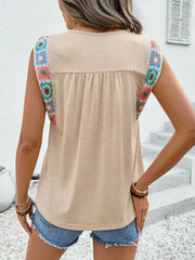 Perfee Crochet Trim T-Shirt