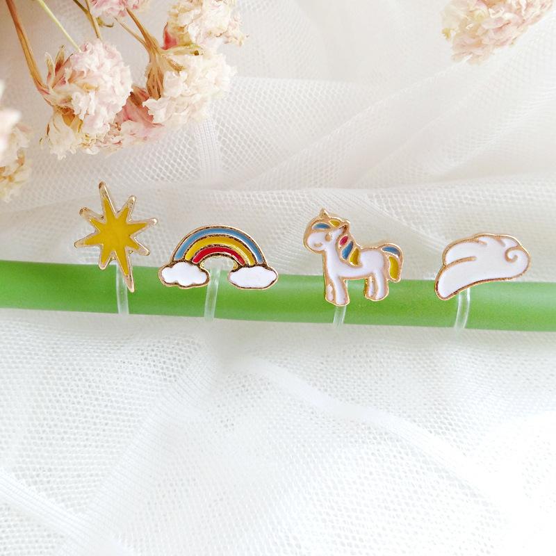 Cute Rainbow Animals Earrings*4pcs