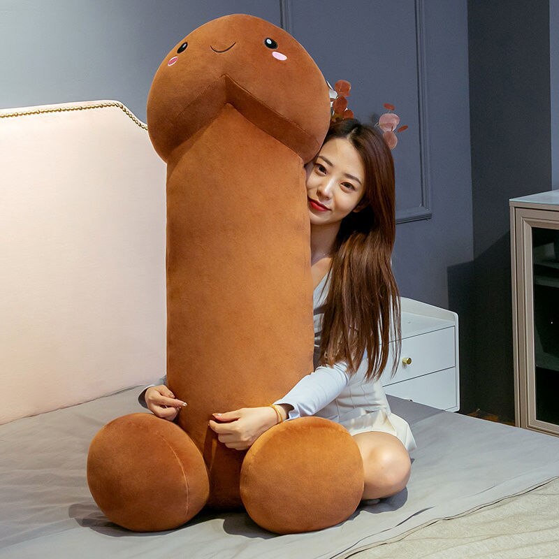 1pc 110CM Long Lifelike Penis Plush Toy Stuffed Dick Trick Doll Real-life Penis Expressions Plush Pillow Sexy Toy Gift Lovers