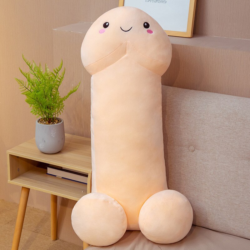 1pc 110CM Long Lifelike Penis Plush Toy Stuffed Dick Trick Doll Real-life Penis Expressions Plush Pillow Sexy Toy Gift Lovers