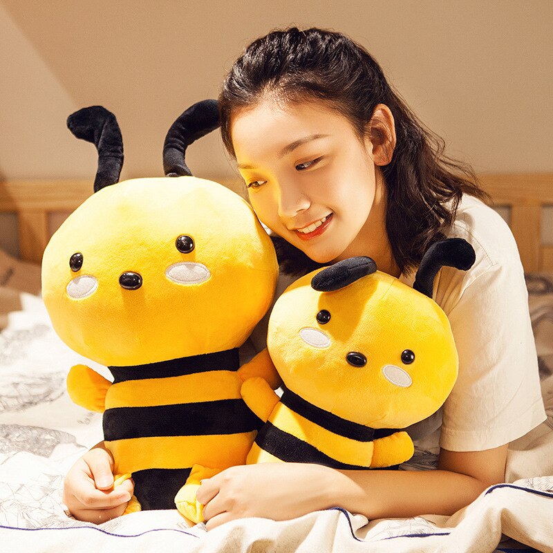 1pc 20-80cm Cute Little bee Doll Plush Toy Animal Simulation Cartoon Modelling Soft Stuffed Child kid Gifts Home Decor