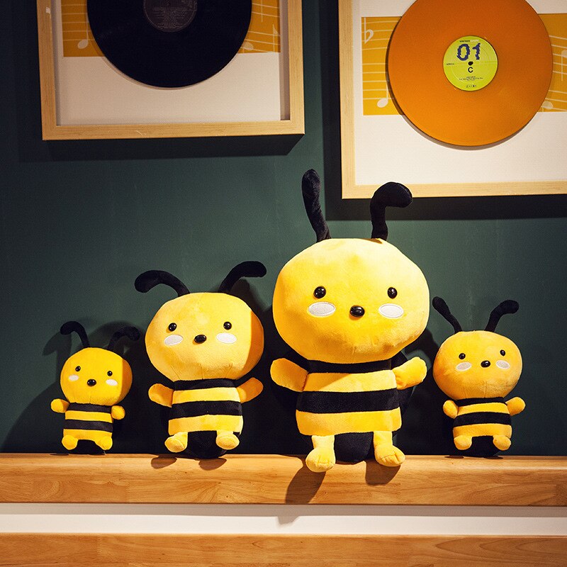 1pc 20-80cm Cute Little bee Doll Plush Toy Animal Simulation Cartoon Modelling Soft Stuffed Child kid Gifts Home Decor