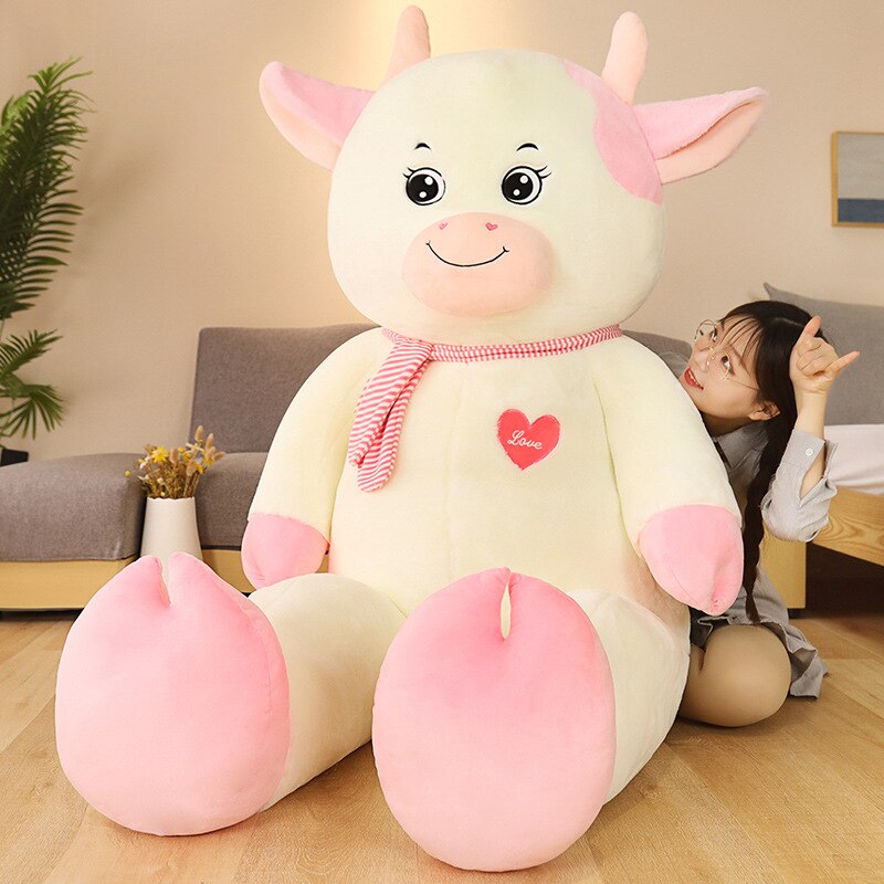 200cm Dream Cow Plush Toy plush pillow Big soft anime beat plush toy With Zipper Only Cover No Filling kids gift for Christmas