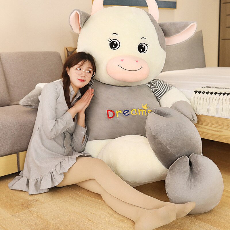 200cm Dream Cow Plush Toy plush pillow Big soft anime beat plush toy With Zipper Only Cover No Filling kids gift for Christmas