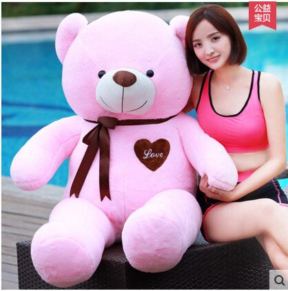 200cm Teddy bear plush pillow Big soft anime beat plush toy With Zipper Only Cover No Filling kids gift for Christmas