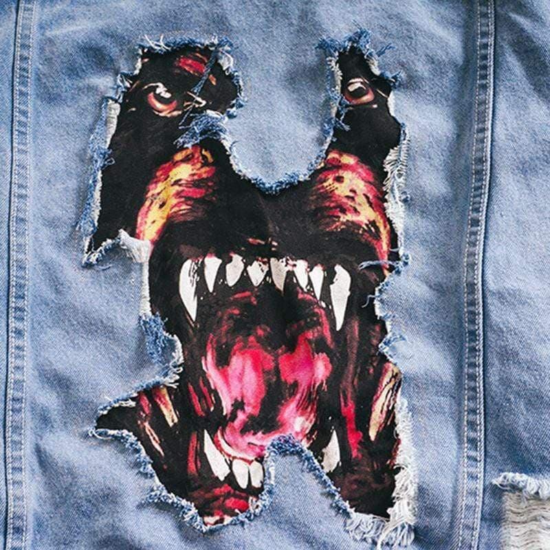 "Dog Head" Denim Jacket