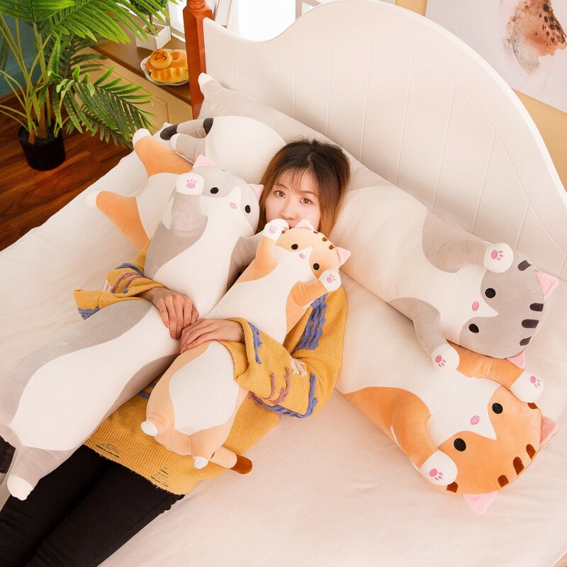 2021 Hot Soft/Cute /Plush /Long cat/Cotton doll  Lunch Nap Office Car Sleeping Pillow Cushion Holiday Gifts For Girls children