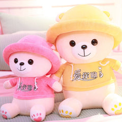 2021 New Red hat teddy bear plush toy doll Christmas gift girl child birthday gift doll doll