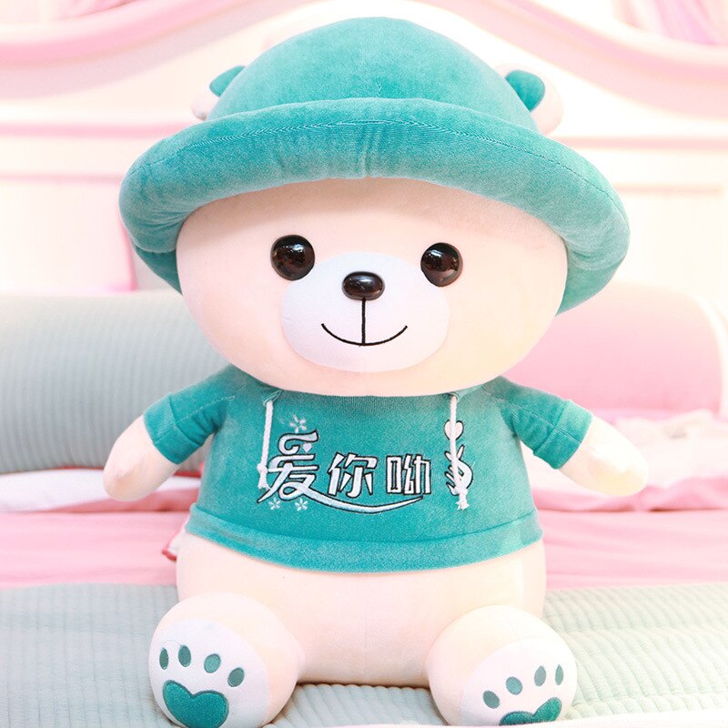 2021 New Red hat teddy bear plush toy doll Christmas gift girl child birthday gift doll doll