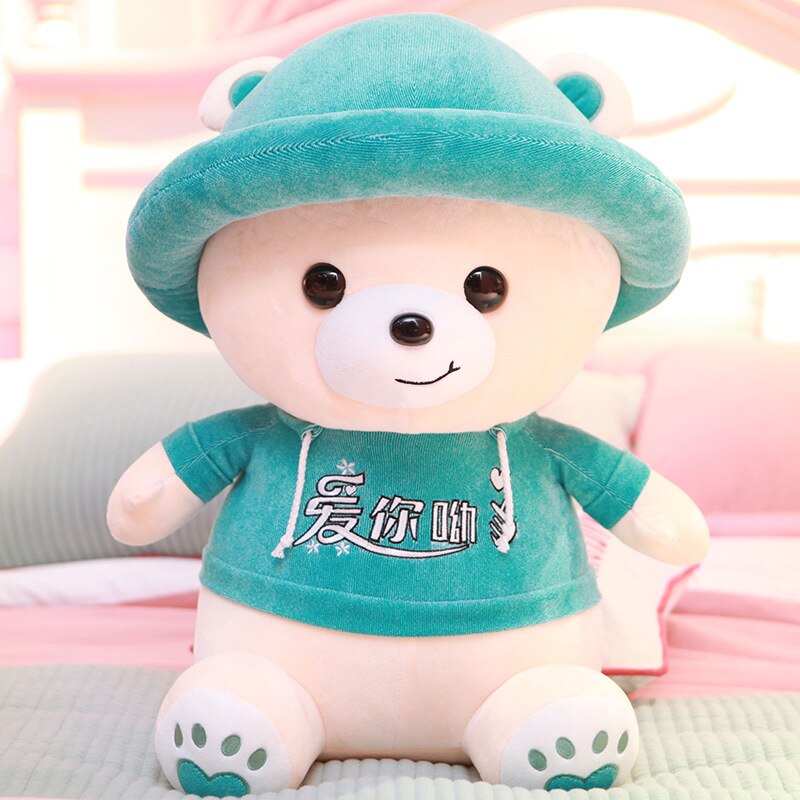 2021 New Red hat teddy bear plush toy doll Christmas gift girl child birthday gift doll doll