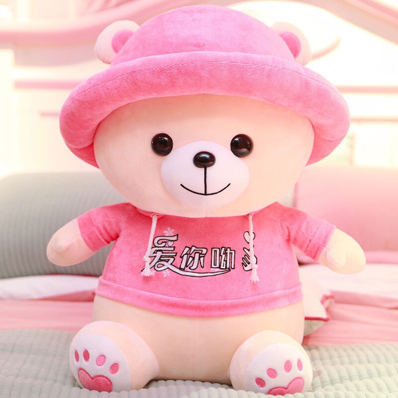 2021 New Red hat teddy bear plush toy doll Christmas gift girl child birthday gift doll doll