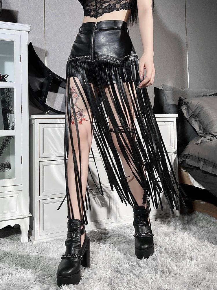 Rivet Chain Tassel Skirt