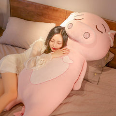 2022 Funny Soft Toy Cartoon Pig Pink Stuffed Animal Plush Doll Toys Pig Large Souvenir Pig New Year Birthday Gift Pillow Cushion