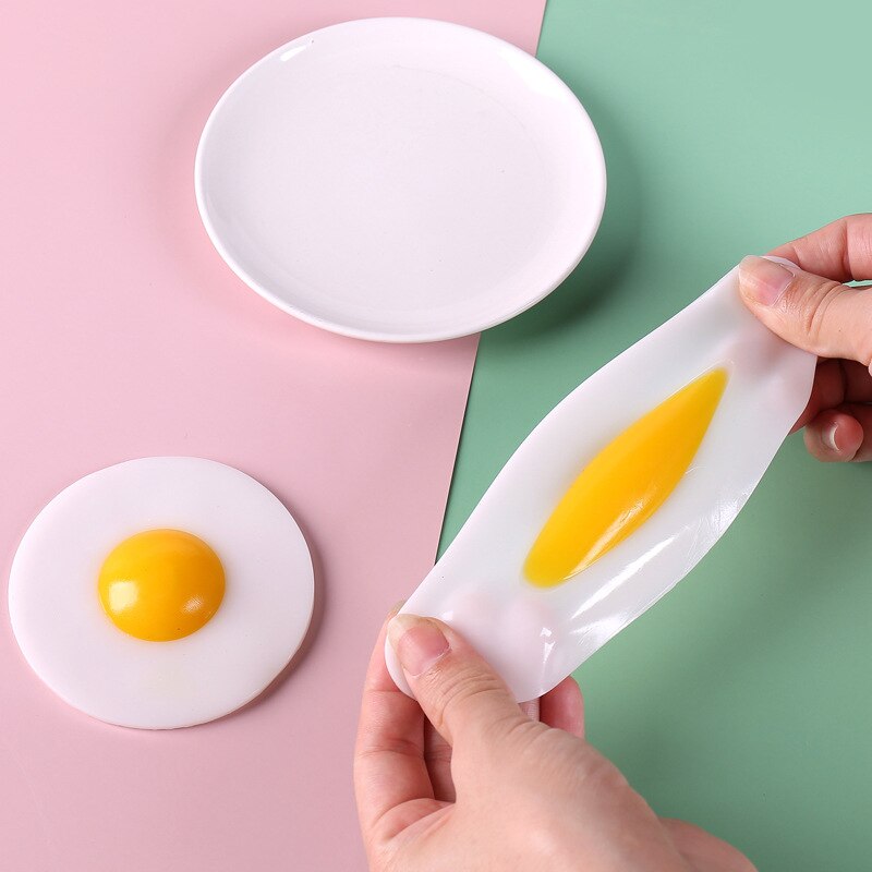 2023 Imitation Egg Children's Soft Plastic Stretch Toy / Poached Egg Kneading Music / Fried Egg Children's Decompression Toy