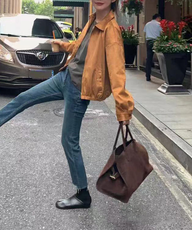 Brown Large Capacity Capacity Handbag