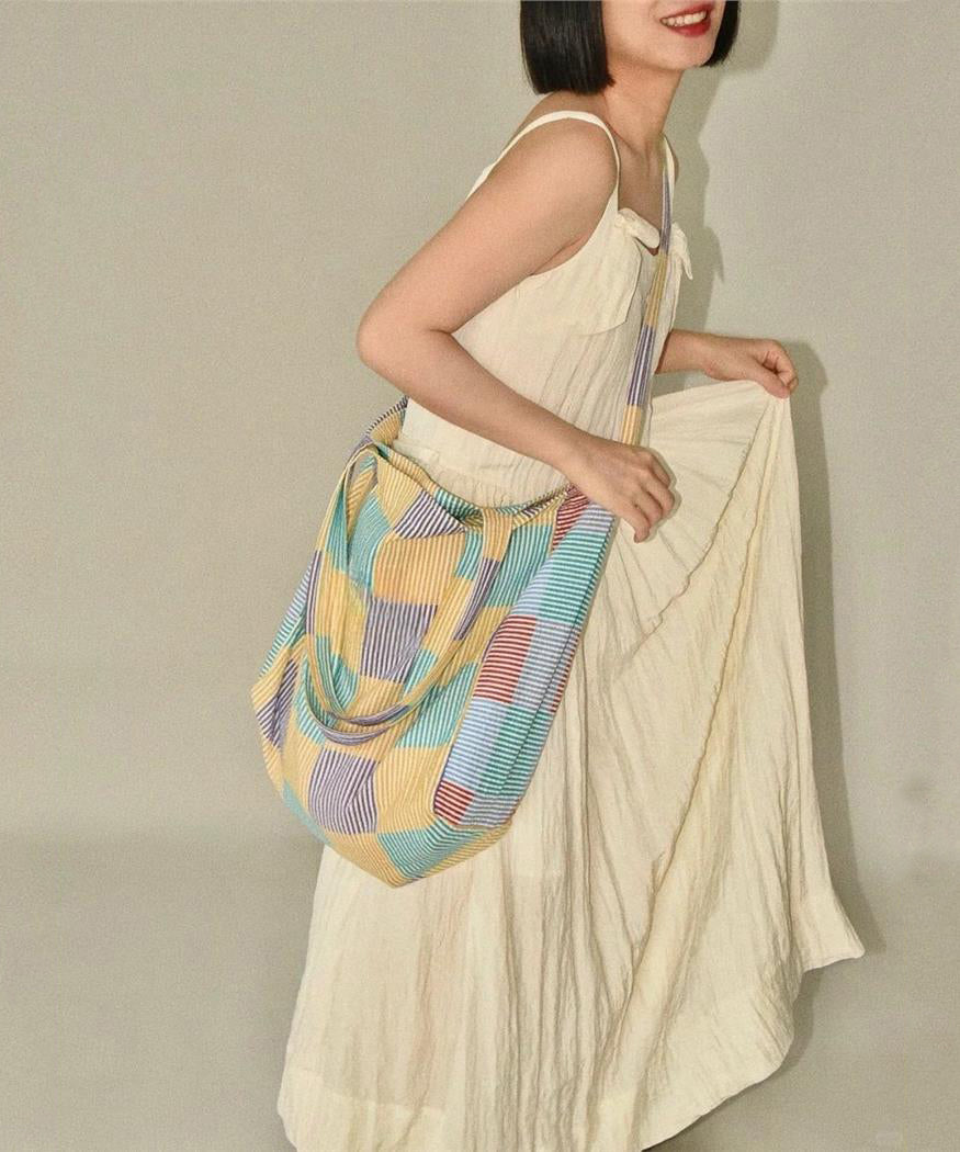 Vacation Style Large Capacity Canvas Shoulder Crossbody Bag