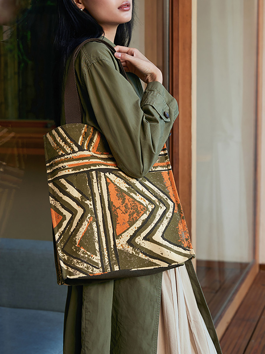 Ethnic Print Large Capacity Shoulder Bags QN010