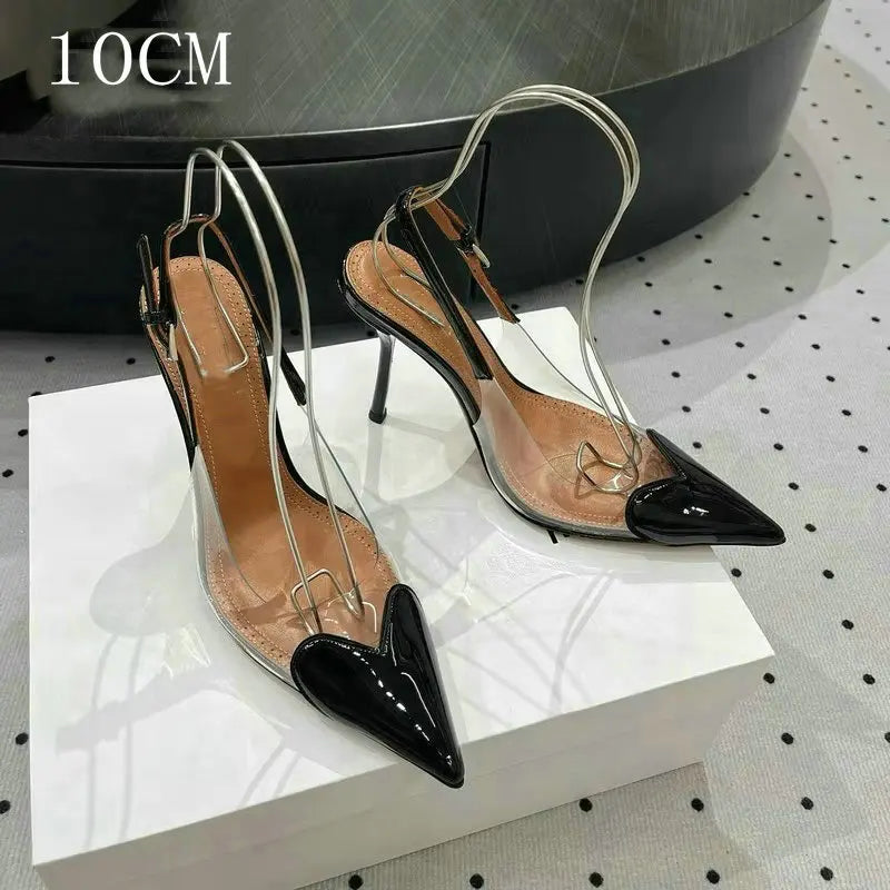 Pointy Peach Heart Fine Heel
