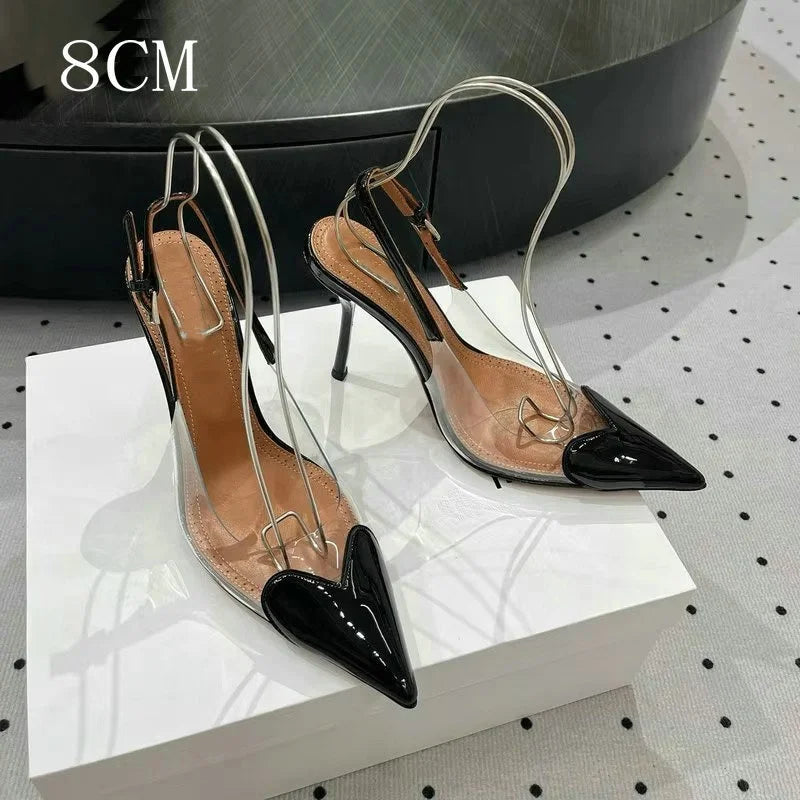 Pointy Peach Heart Fine Heel
