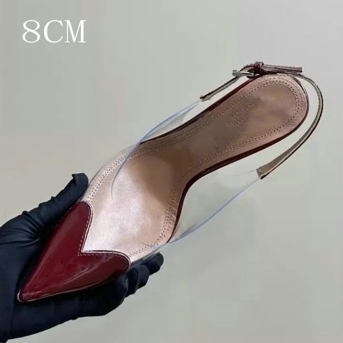 Pointy Peach Heart Fine Heel