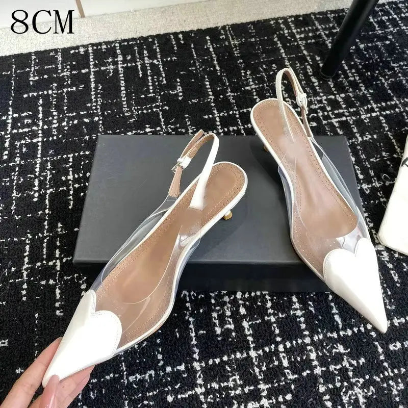 Pointy Peach Heart Fine Heel