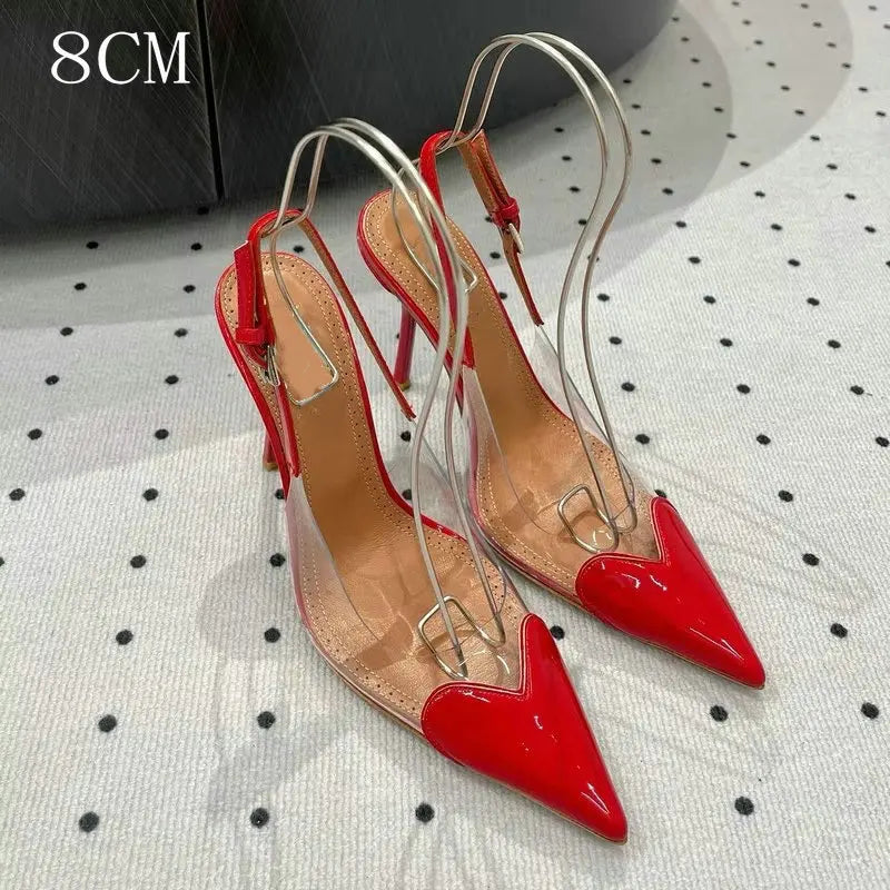 Pointy Peach Heart Fine Heel