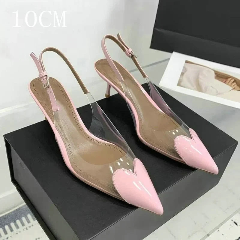 Pointy Peach Heart Fine Heel