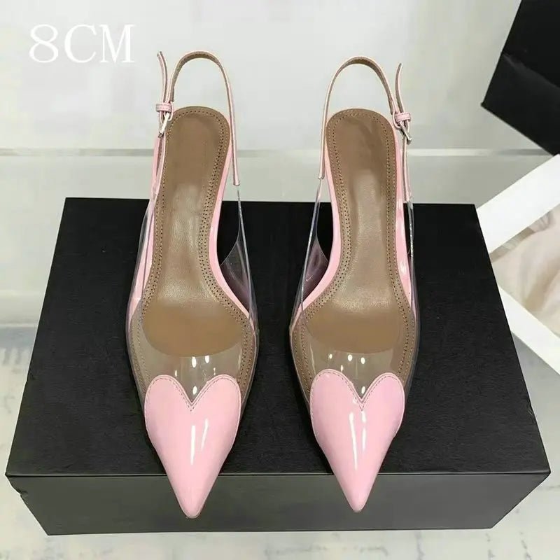 Pointy Peach Heart Fine Heel