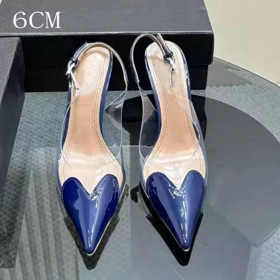 Pointy Peach Heart Fine Heel