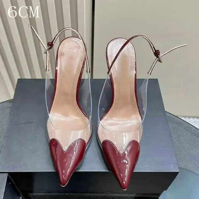 Pointy Peach Heart Fine Heel