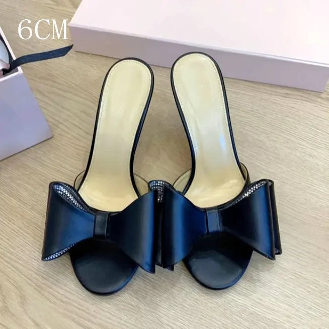 Rhinester Flower Silk High Heel