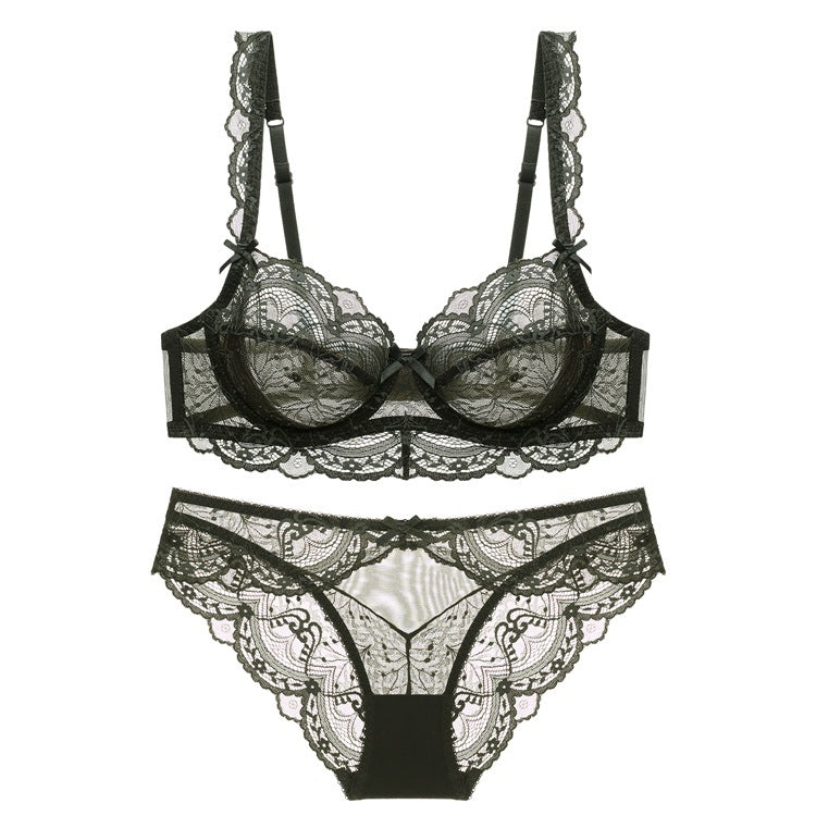 New Hollow Ultra Thin Lace Sexy Bralette Set