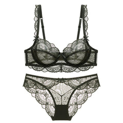 New Hollow Ultra Thin Lace Sexy Bralette Set