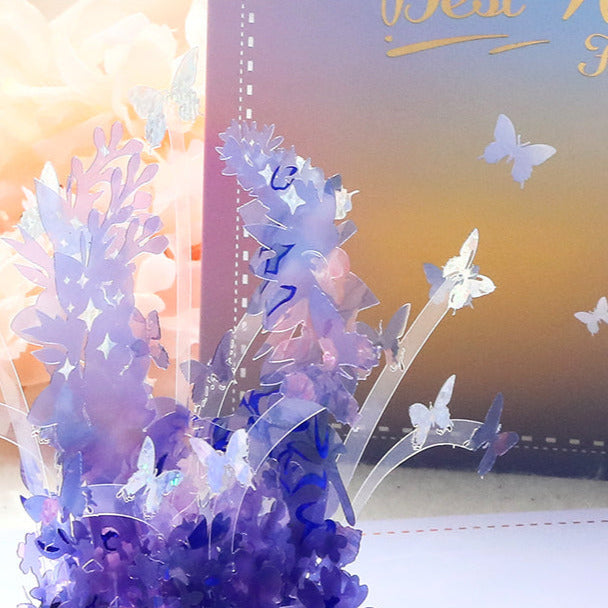 Crystal Flower Butterfly 3D Greeting Card