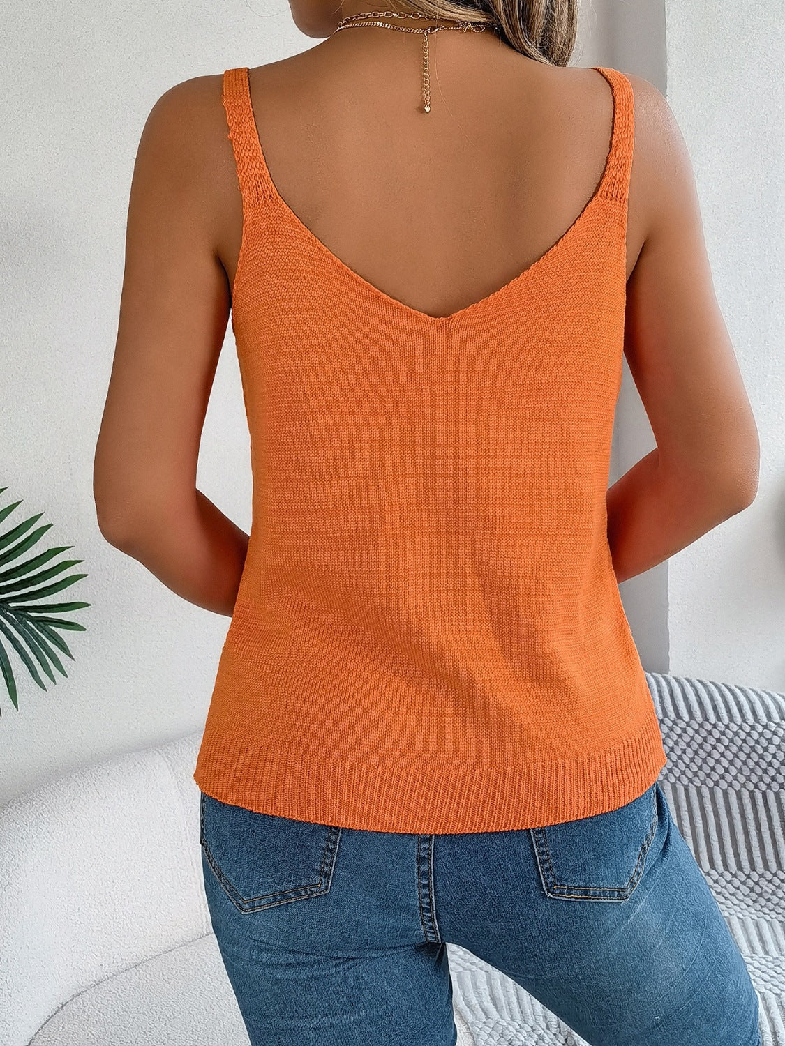 Sleeveless Openwork Scoop Neck Knit Vest