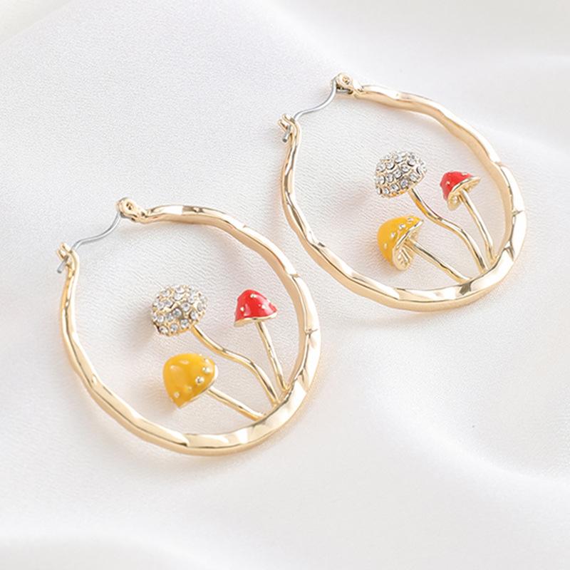 Mushroom C-shaped Big Earrings