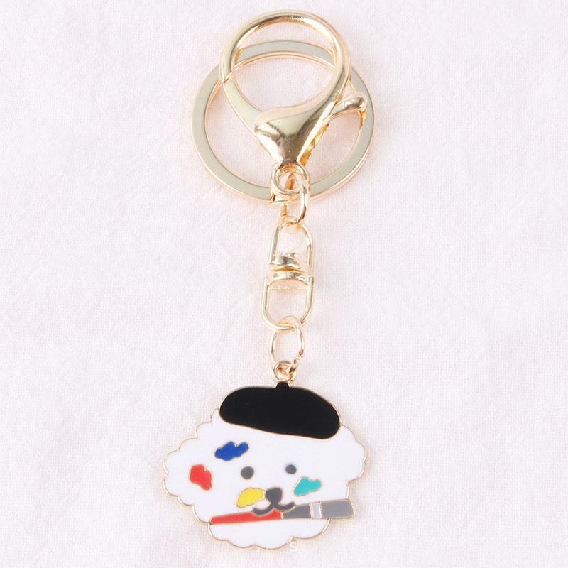 Girly Heart Artist Dog Keychain