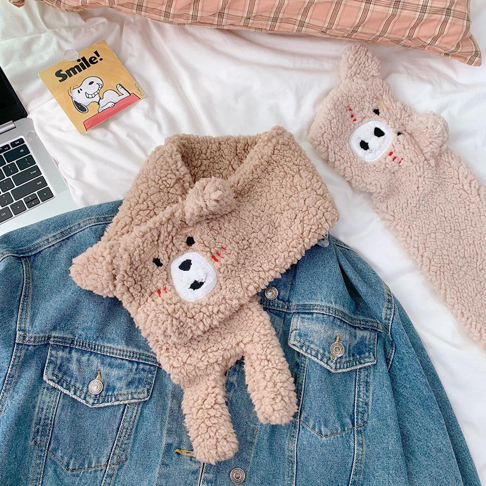 Cute Cartoon Bear Plush Scarf