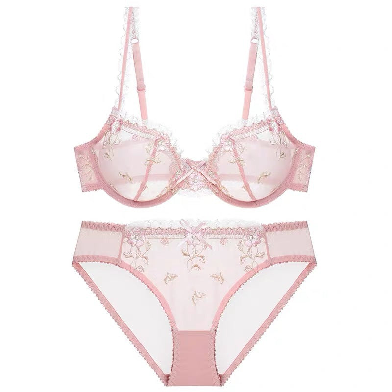 Plus Size Thin Underwired Lace Comfort Bralette Set