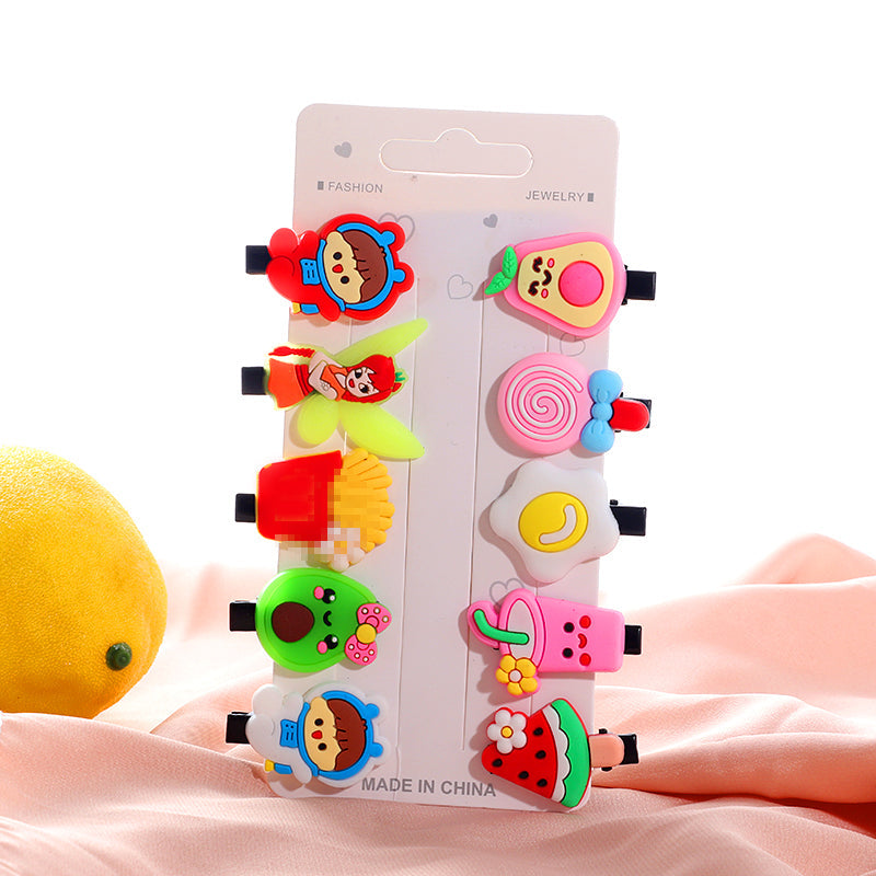 10Pcs Hair Clip Set Hairpins Cartoon Hair Band