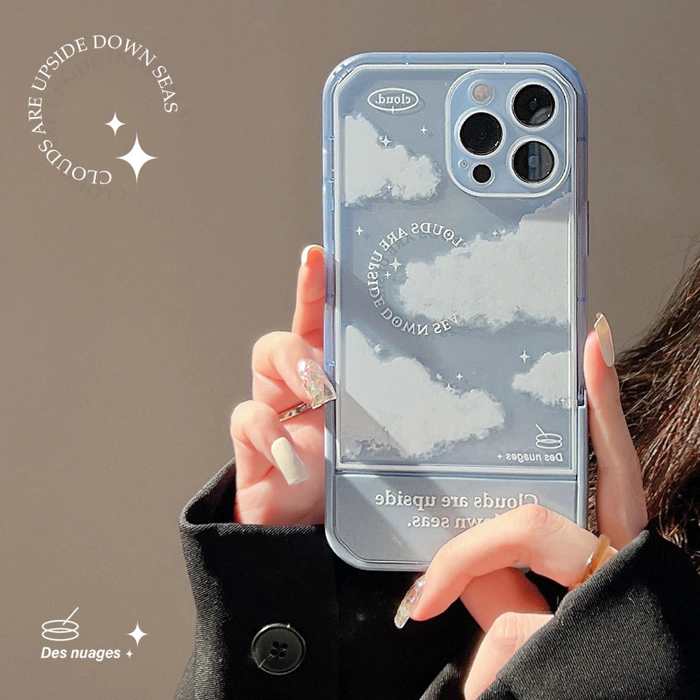 Blue Clouds Hidden Stand Phone Case