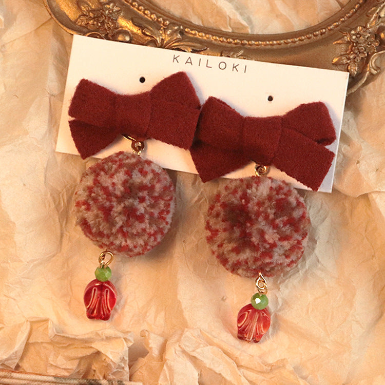 Christmas Girl Bow Earrings