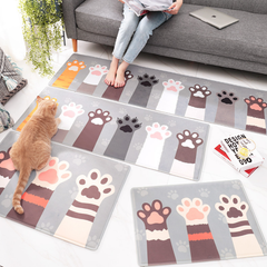 Flannel Cartoon Cat Paw Carpet